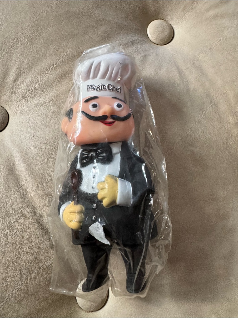 Vintage NIB Black & White Chef Figurine Accent bank